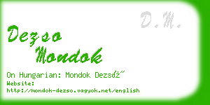 dezso mondok business card